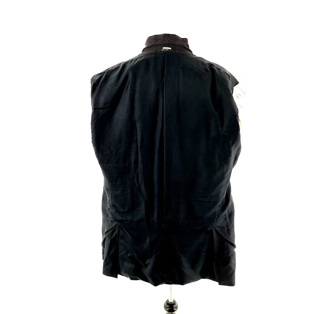 Ermenegildo Zegna Neiman Marcus Wool 2 Button Suit Jacket Black 42L Striped Mila